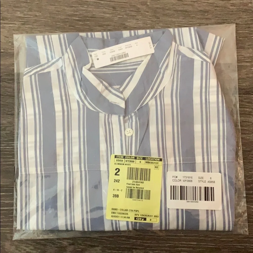 J.Crew Band-collar cotton poplin tunic - Picture 6 of 7